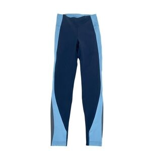 Lulu Lemon get going train tri-color athletic leggings navy/gray/blue size 6
